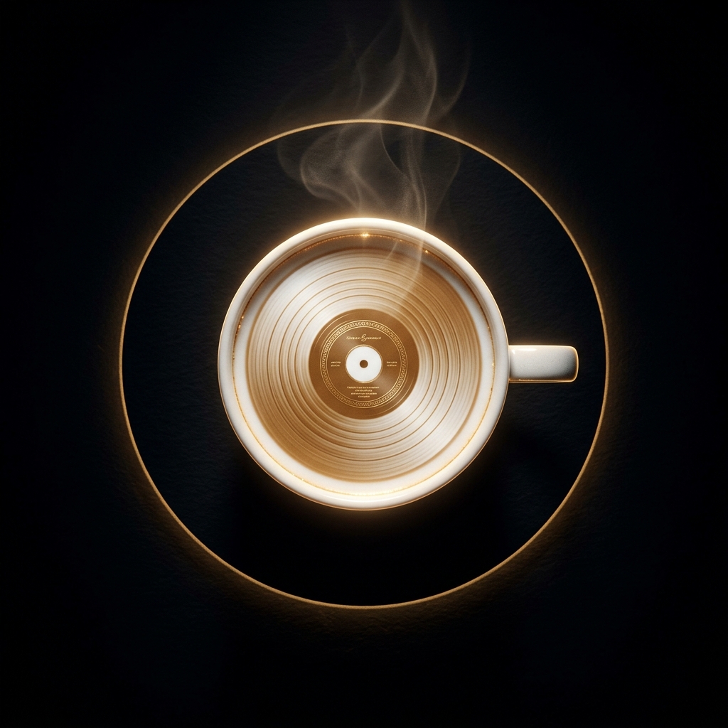 WitKoffie coffee-vinyl cup brand artwork, top-down view